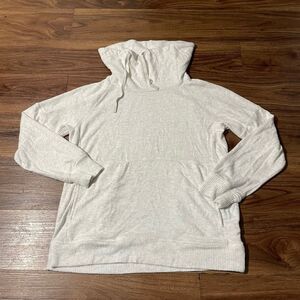 Members Mark Lounge Top Gray Long Sleeve Sweater Drawstring Women's Size Medim